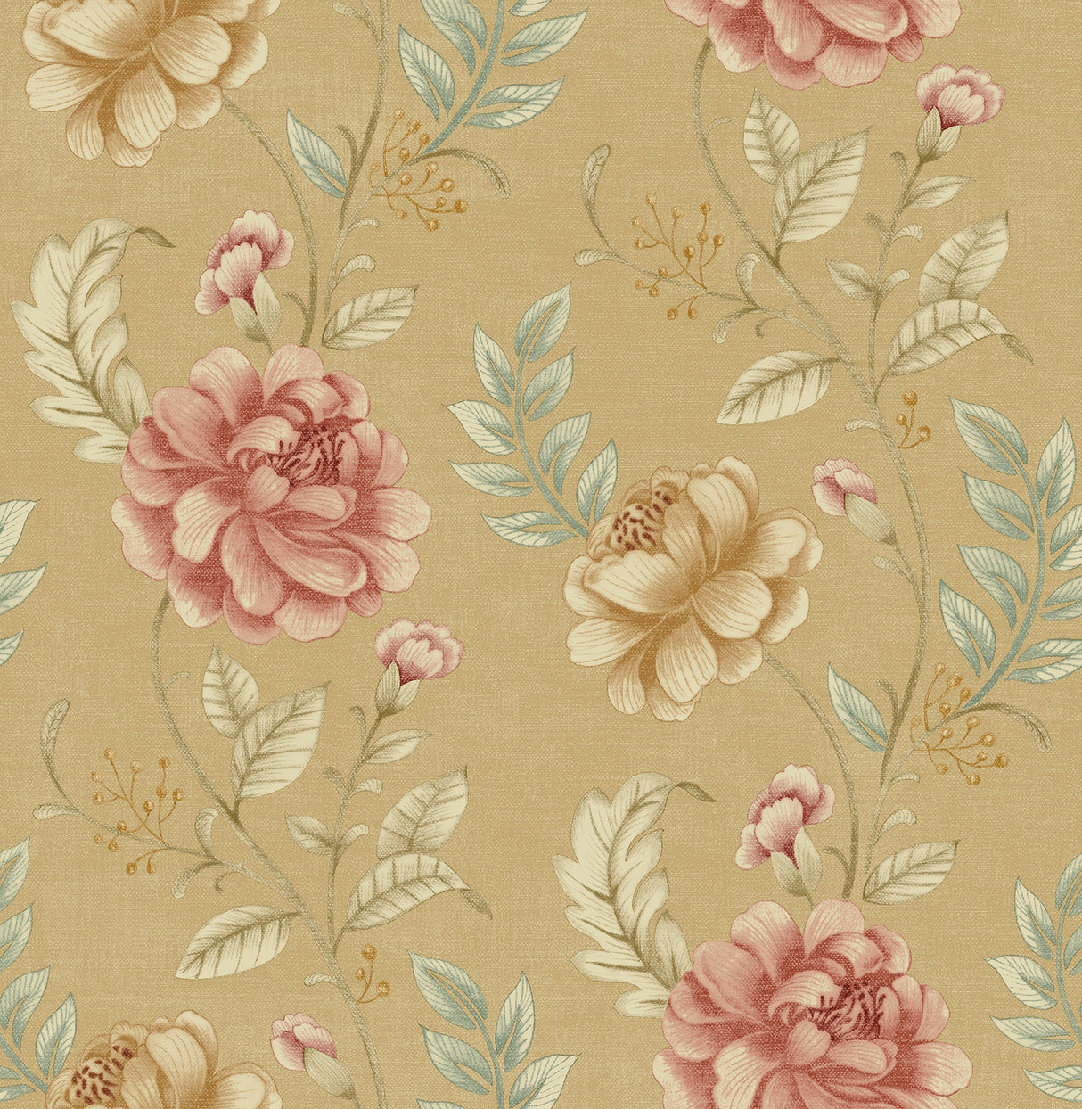Beacon House 2669-21759 Summer Palace Beige Floral Trail Wallpaper