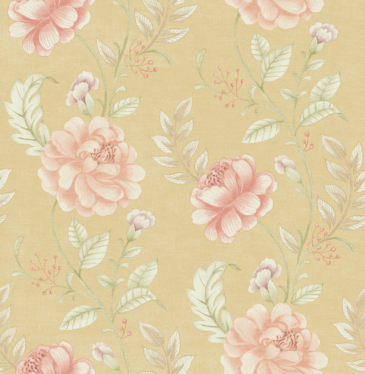 Beacon House 2669-21761 Summer Palace Butter Floral Trail Wallpaper