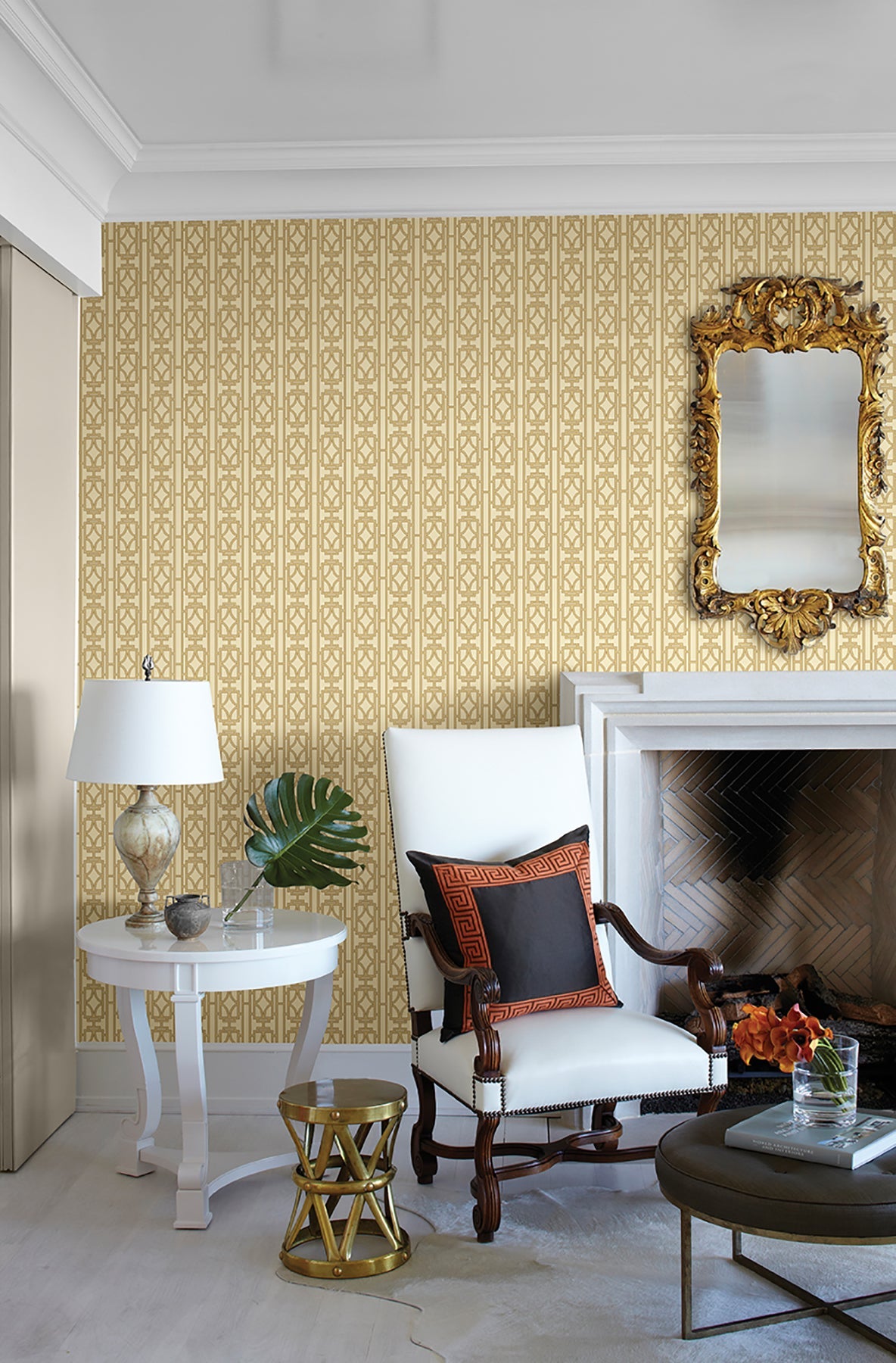 Beacon House 2669-21771 Empire Sand Lattice Wallpaper