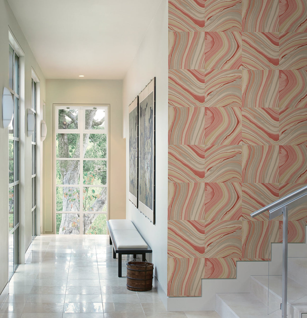 Kenneth James 2671-22400 Agate Coral Stone Wallpaper
