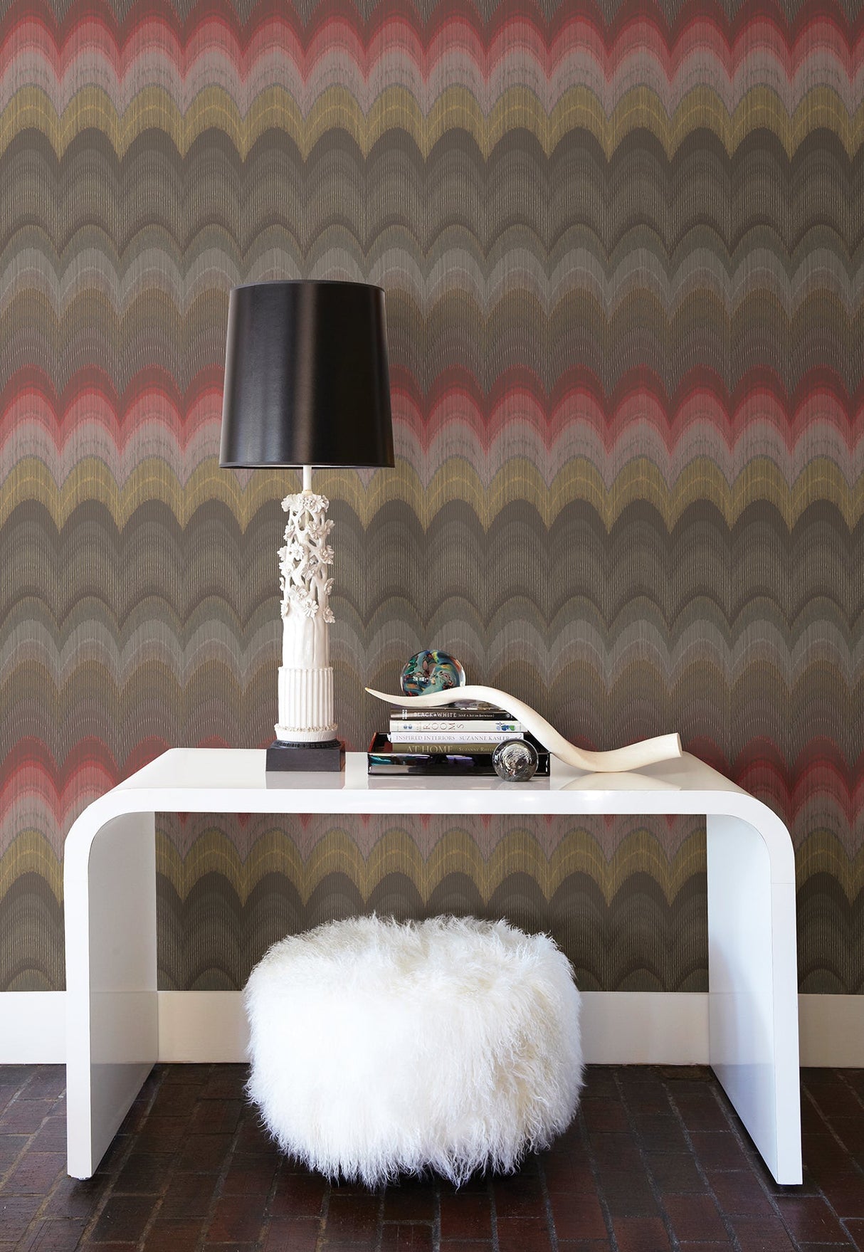 Kenneth James 2671-22404 August Brown Wave Wallpaper