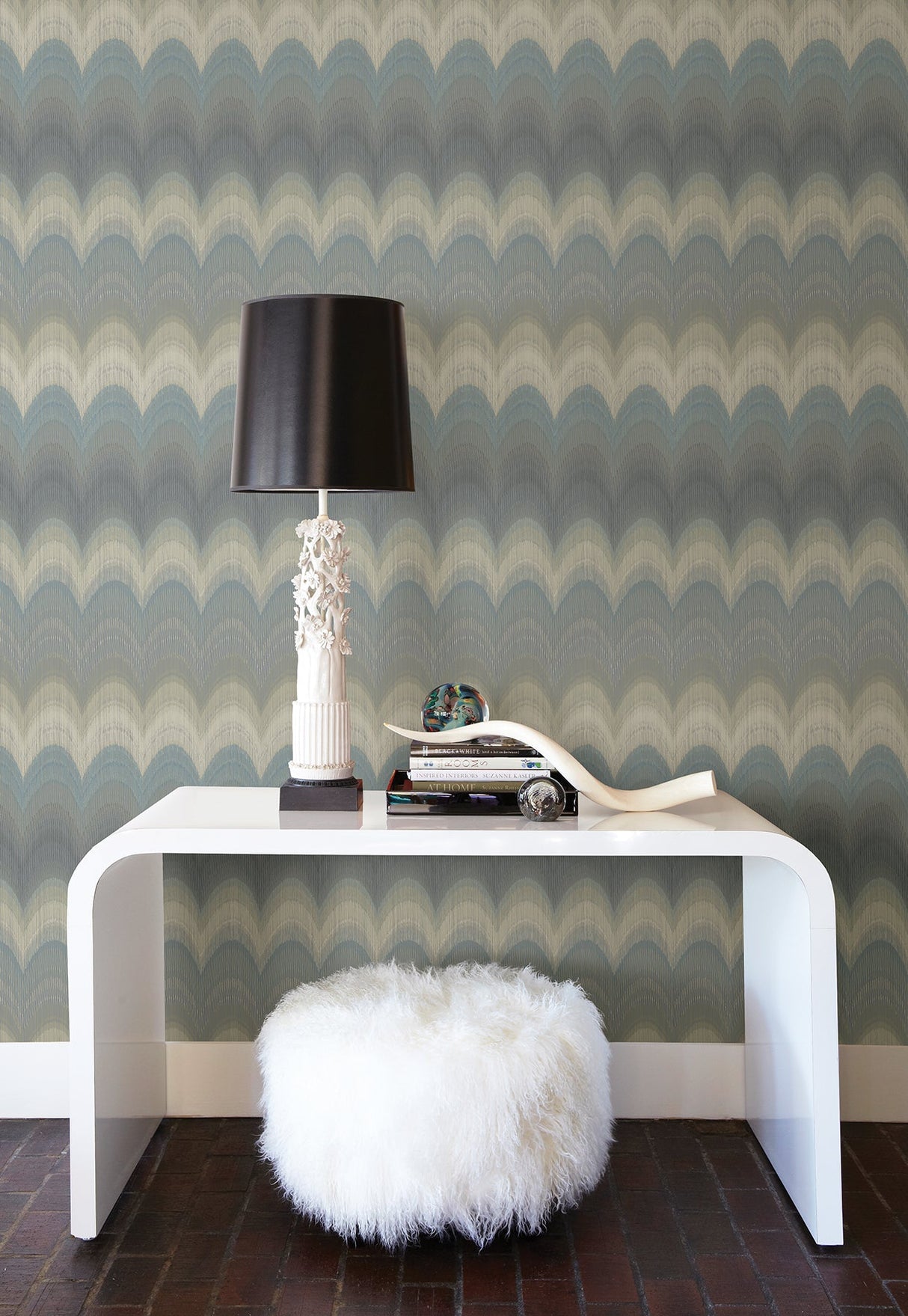 Kenneth James 2671-22405 August Slate Wave Wallpaper