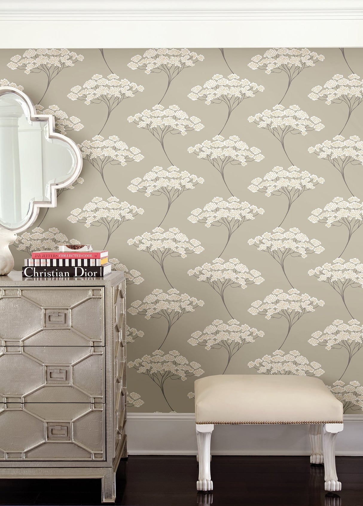 Kenneth James 2671-22410 Banyan Taupe Tree Wallpaper