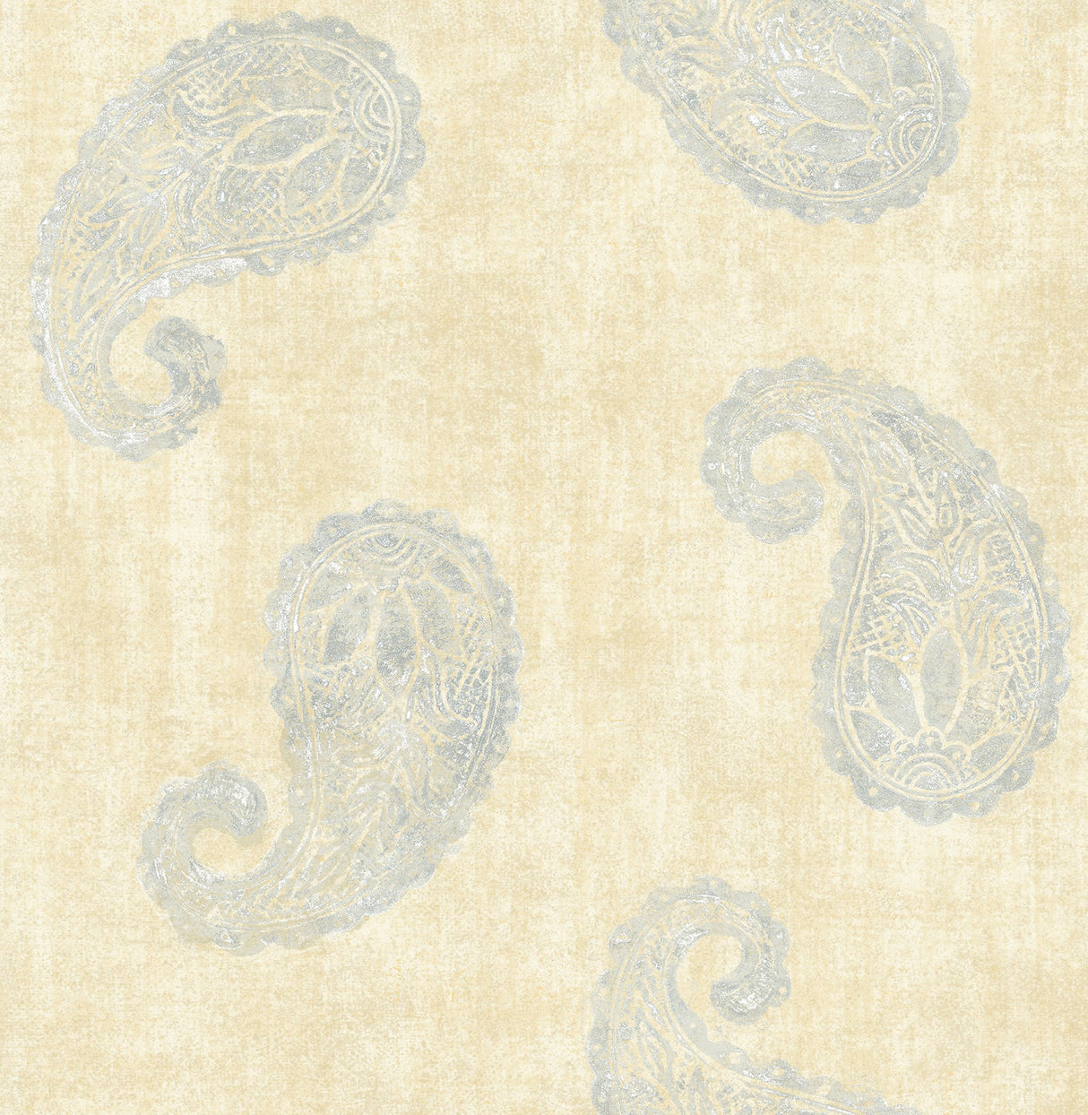 Kenneth James 2671-22414 Kashmir Yellow Paisley Wallpaper