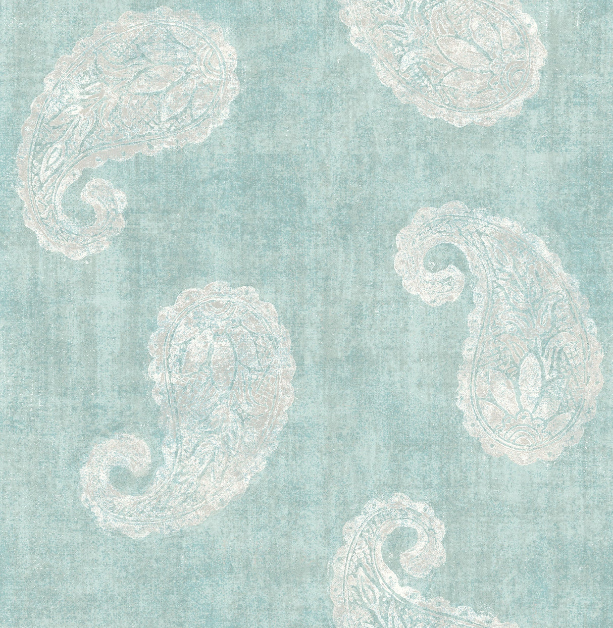Kenneth James 2671-22415 Kashmir Teal Paisley Wallpaper