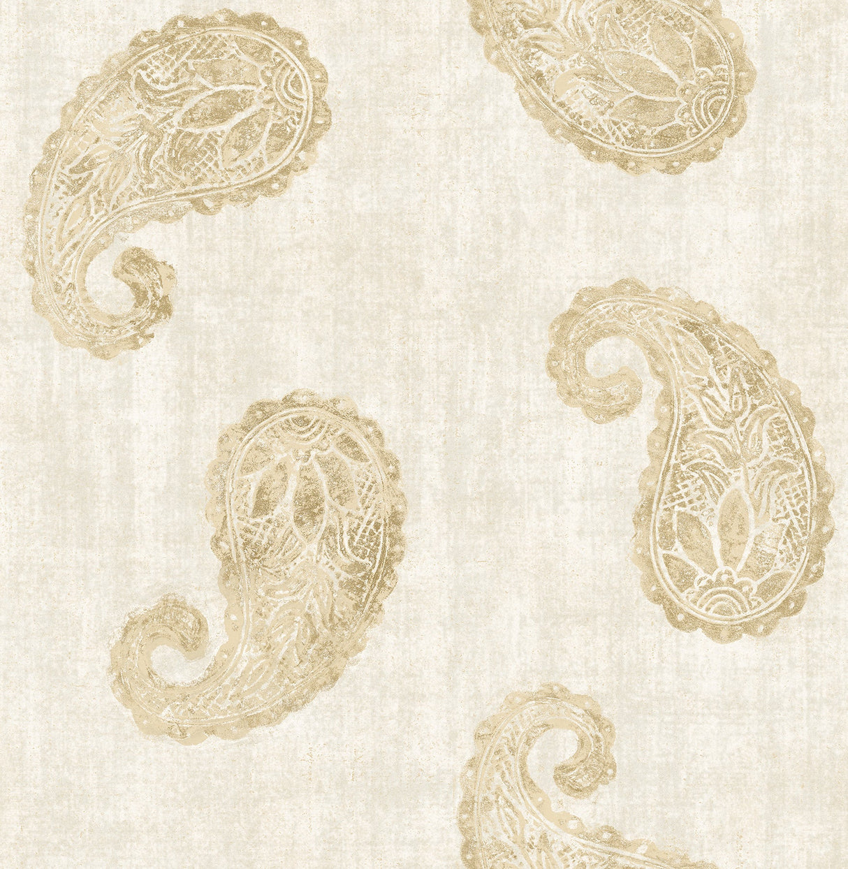 Kenneth James 2671-22417 Kashmir Cream Paisley Wallpaper