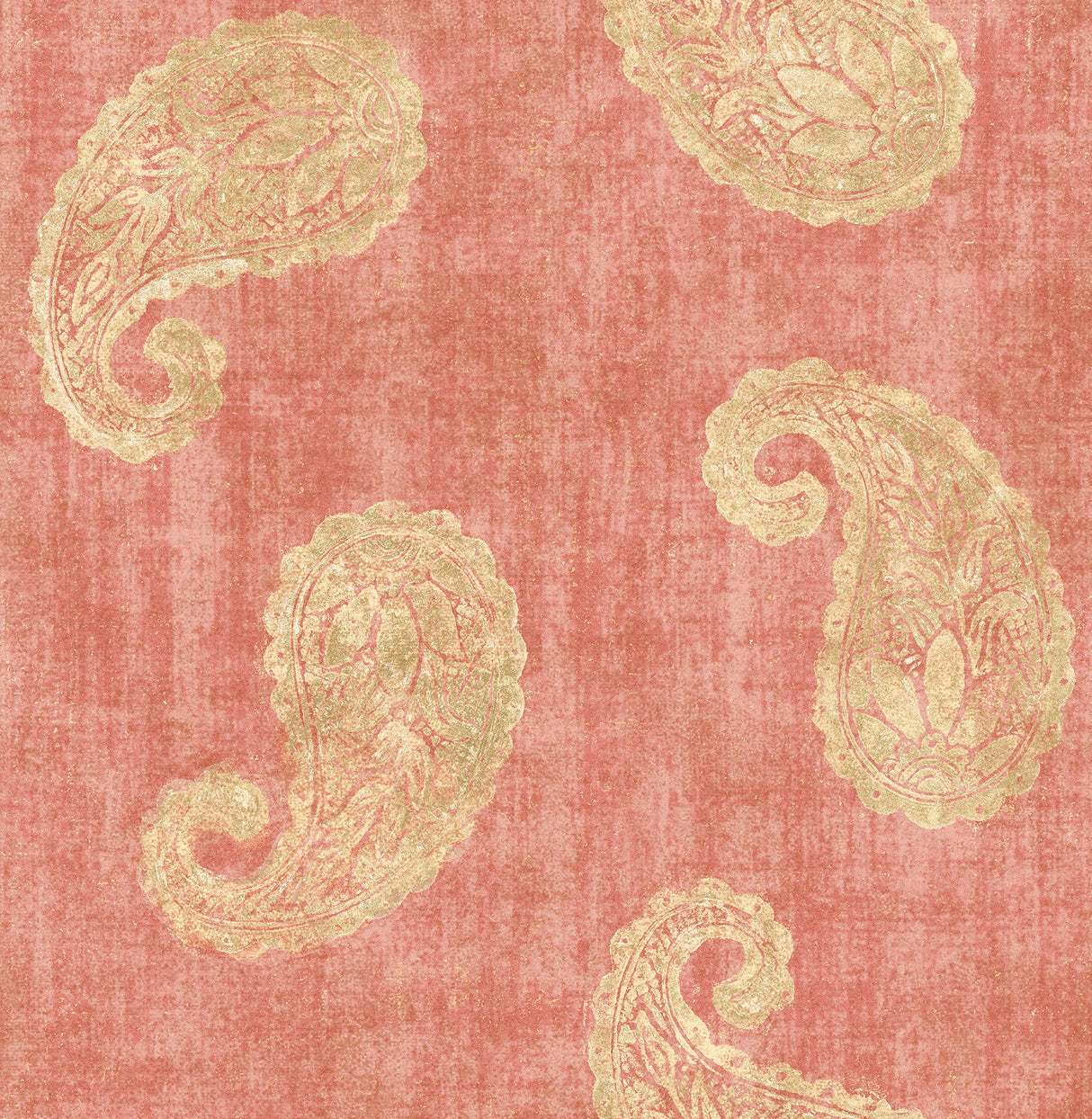 Kenneth James 2671-22418 Kashmir Coral Paisley Wallpaper