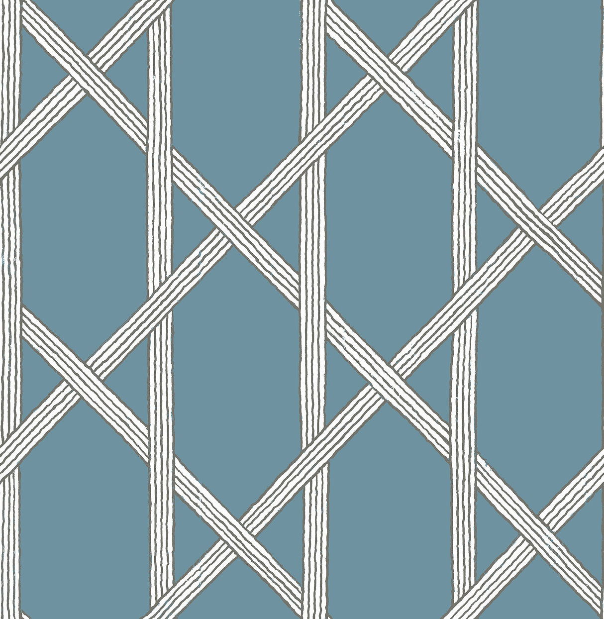 Kenneth James 2671-22422 Mandara Blue Trellis Wallpaper