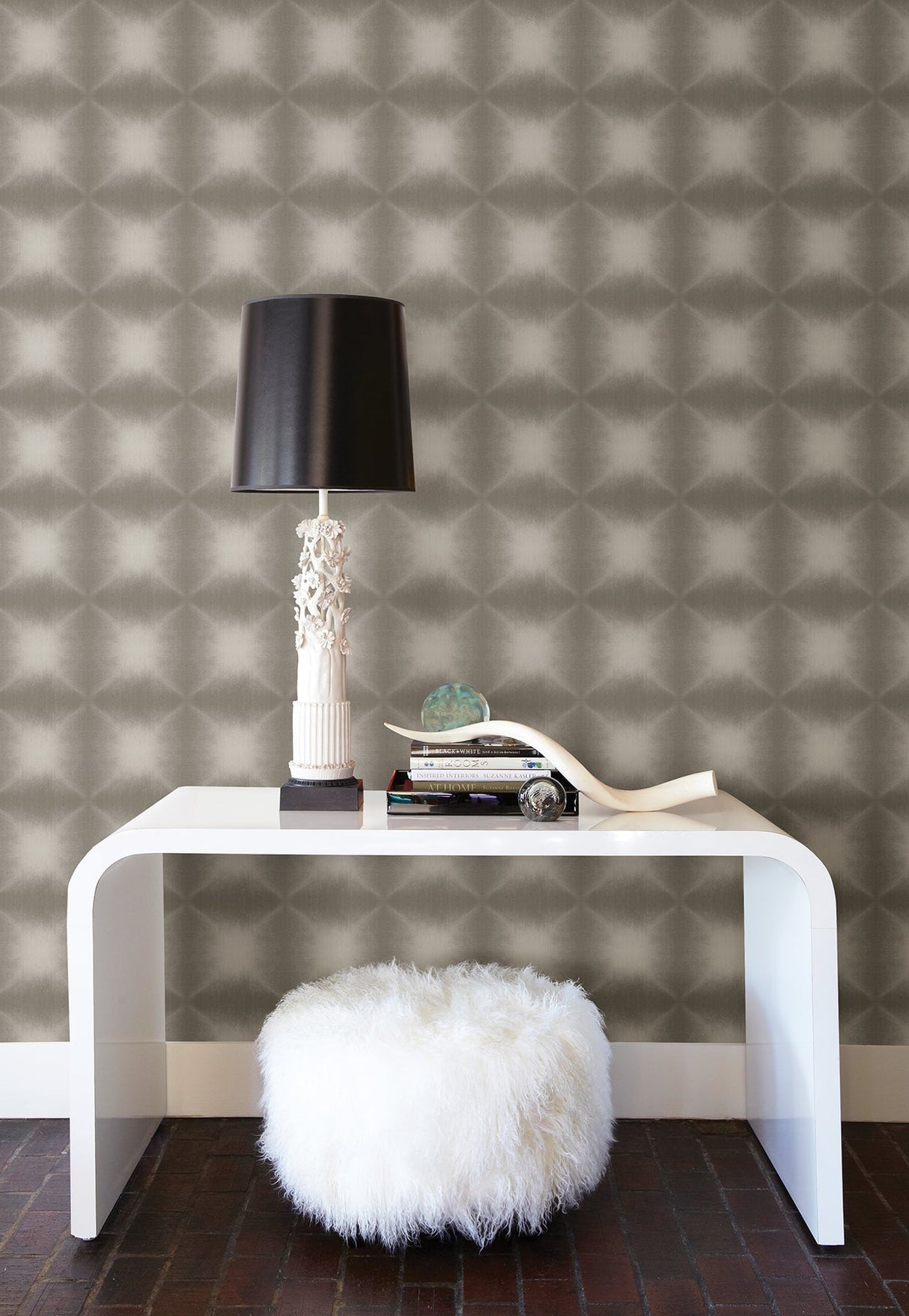 Kenneth James 2671-22437 Echo Grey Geometric Wallpaper