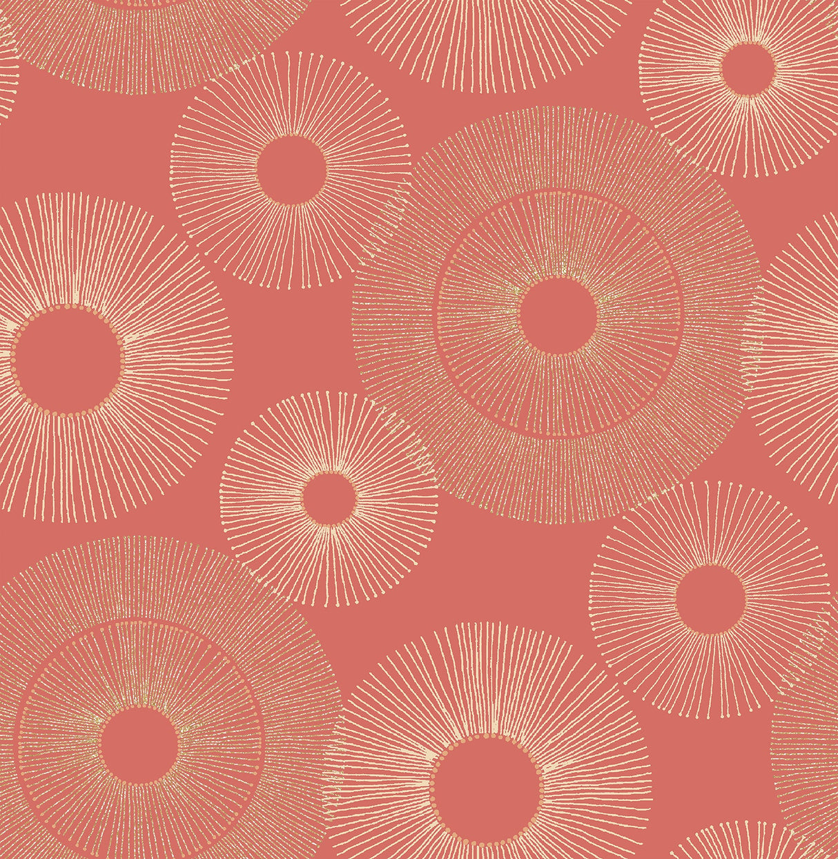 Kenneth James 2671-22450 Eternity Coral Geometric Wallpaper