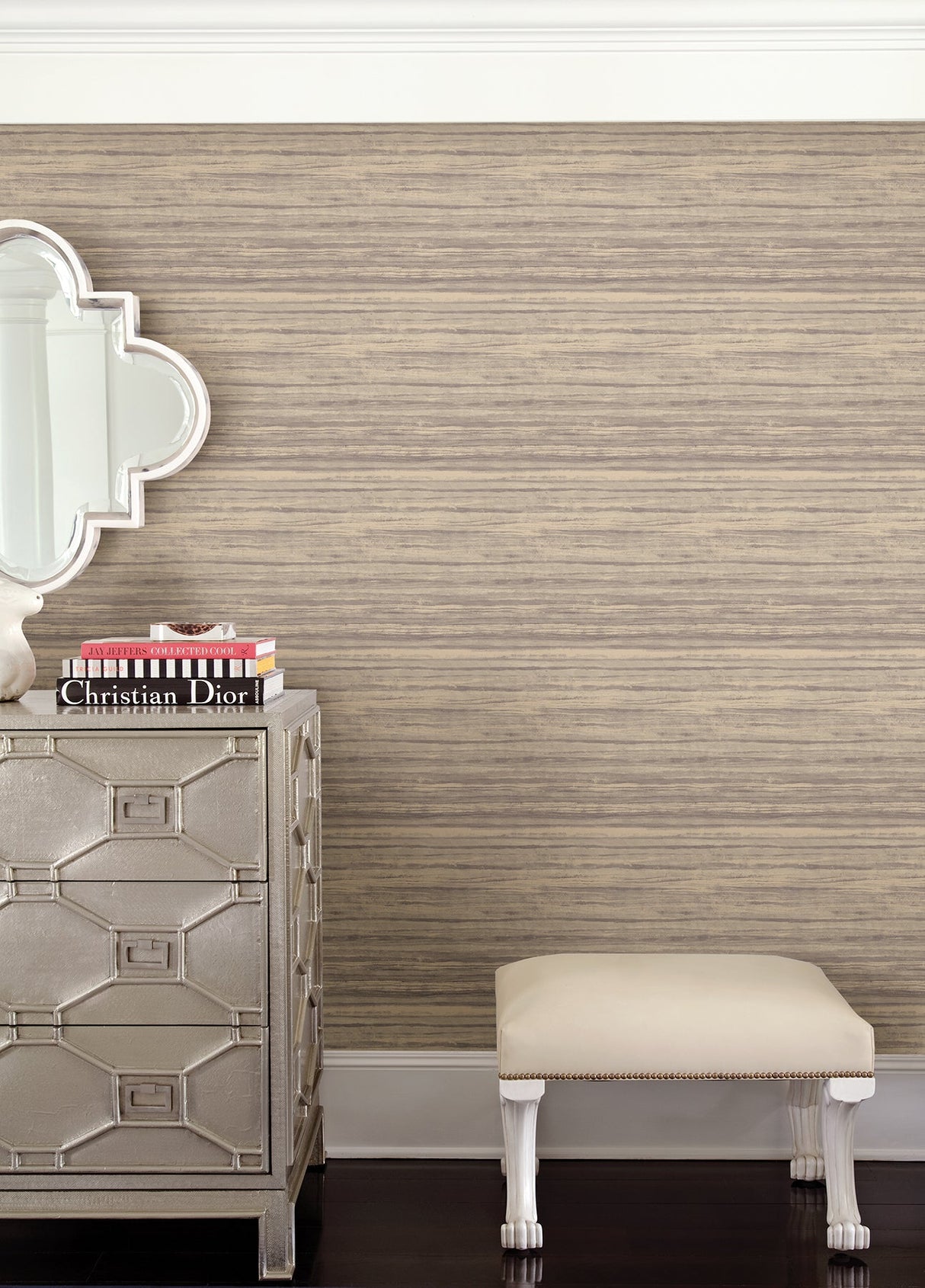 Kenneth James 2671-22452 Arakan Purple Stripe Wallpaper