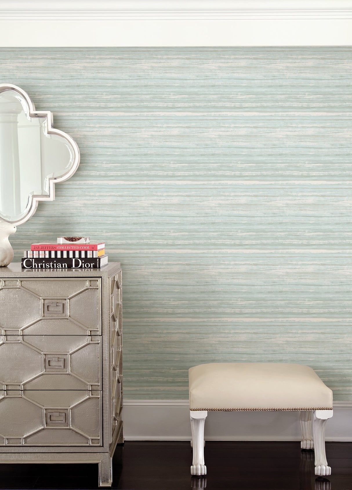 Kenneth James 2671-22453 Arakan Blue Stripe Wallpaper