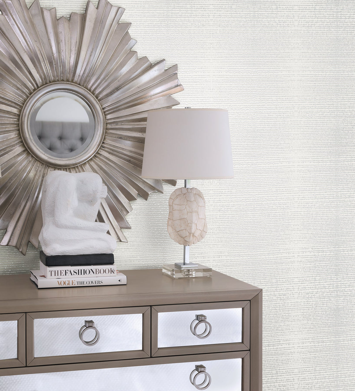 Kenneth James 2671-87306 Myth White Beaded Texture Wallpaper