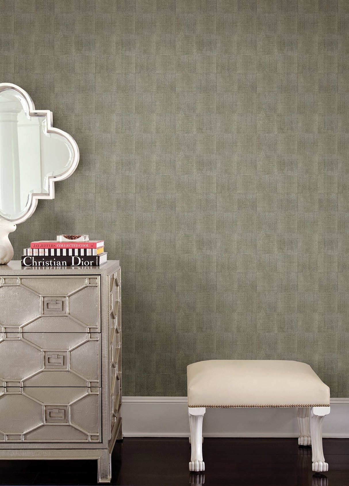 Kenneth James 2671-87352 Odyssey Green Wood Wallpaper