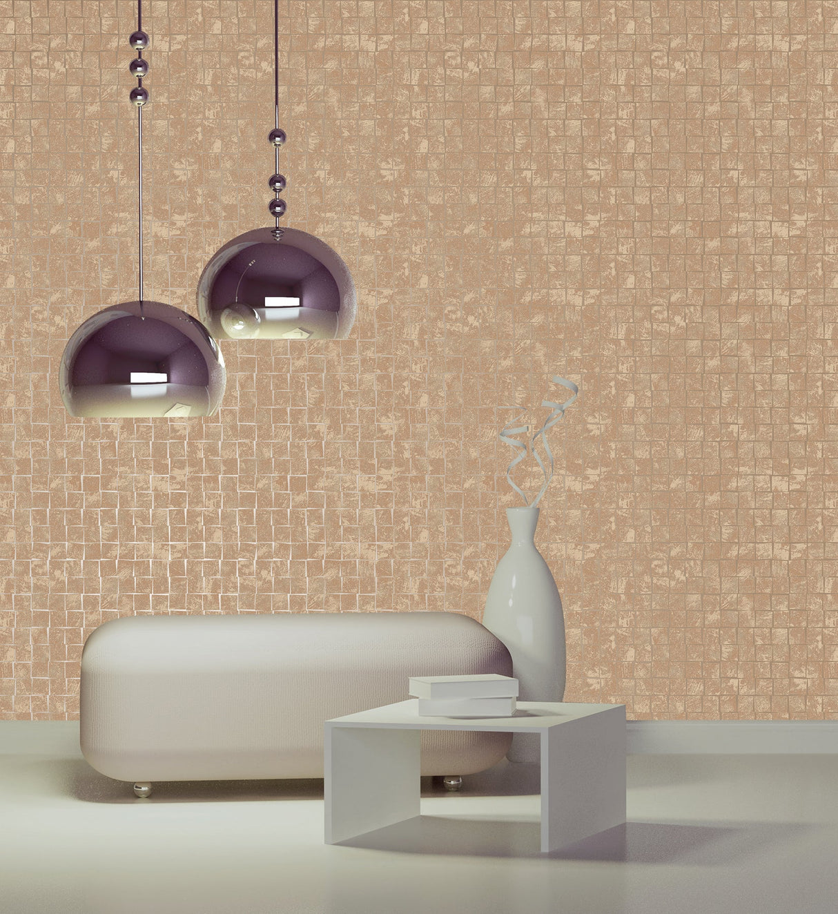 Decorline 2683-23004 Cubist Copper Geometric Wallpaper