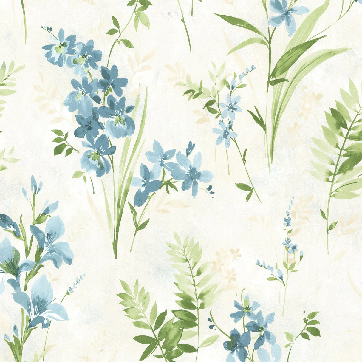 Brewster 2686-21630 Driselle Teal Floral Wallpaper