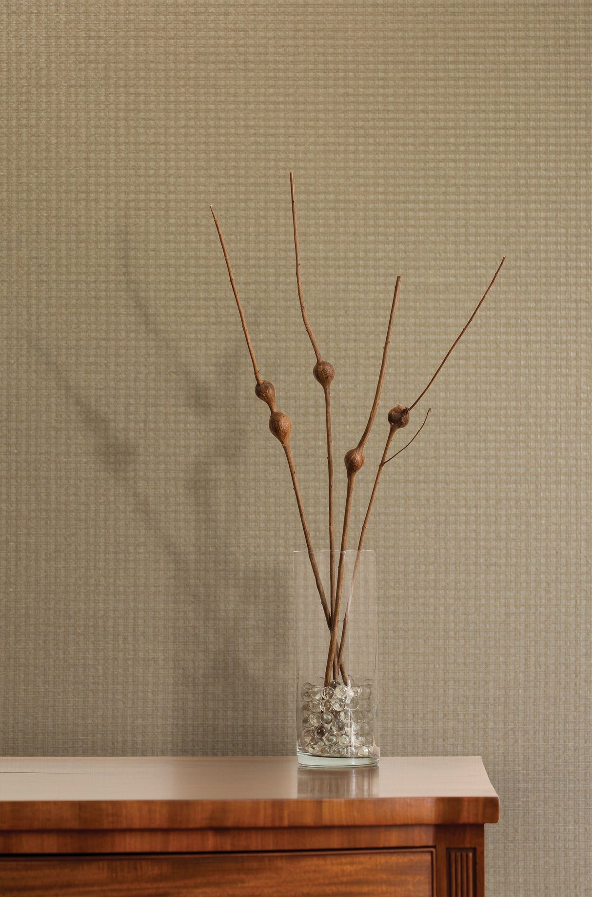 Kenneth James 2693-30220 Kori Khaki Grasscloth Wallpaper