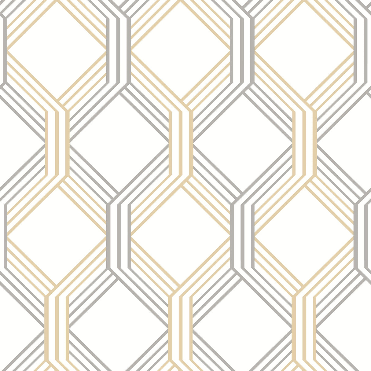 A-Street Prints 2697-78051 Linkage Gold Trellis Wallpaper