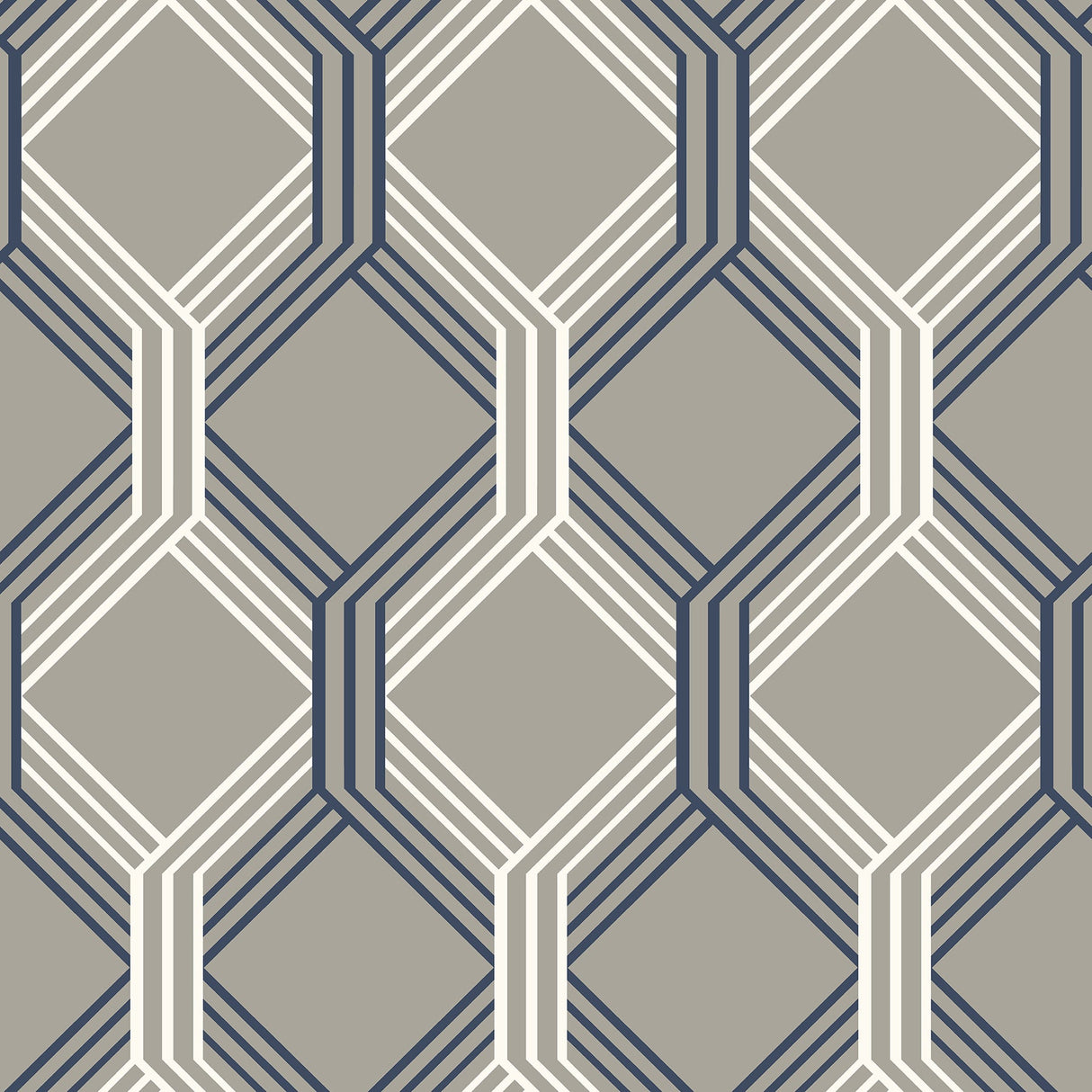 A-Street Prints 2697-78053 Linkage Navy Trellis Wallpaper