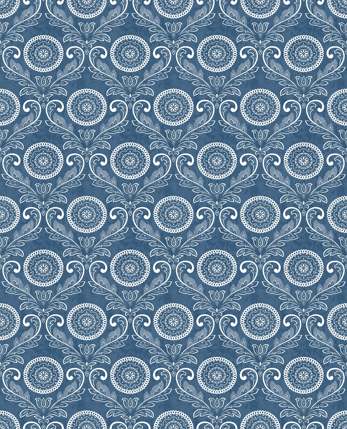 A-Street Prints 2702-22703 Jubilee Blue Medallion Damask Wallpaper