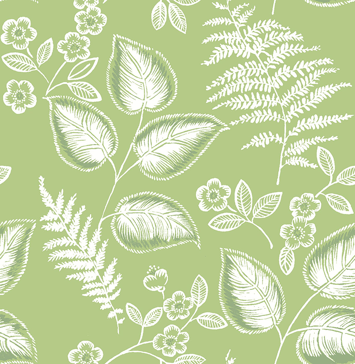 A-Street Prints 2702-22704 Trianon Green Botanical Wallpaper