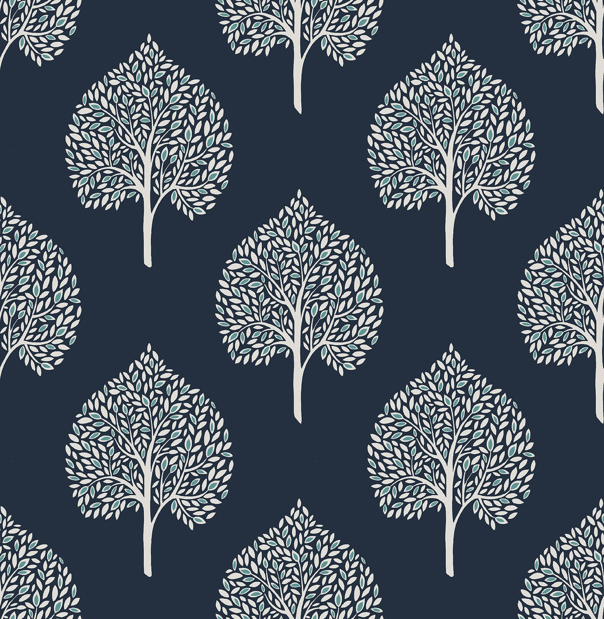 A-Street Prints 2702-22705 Grove Blue Tree Wallpaper