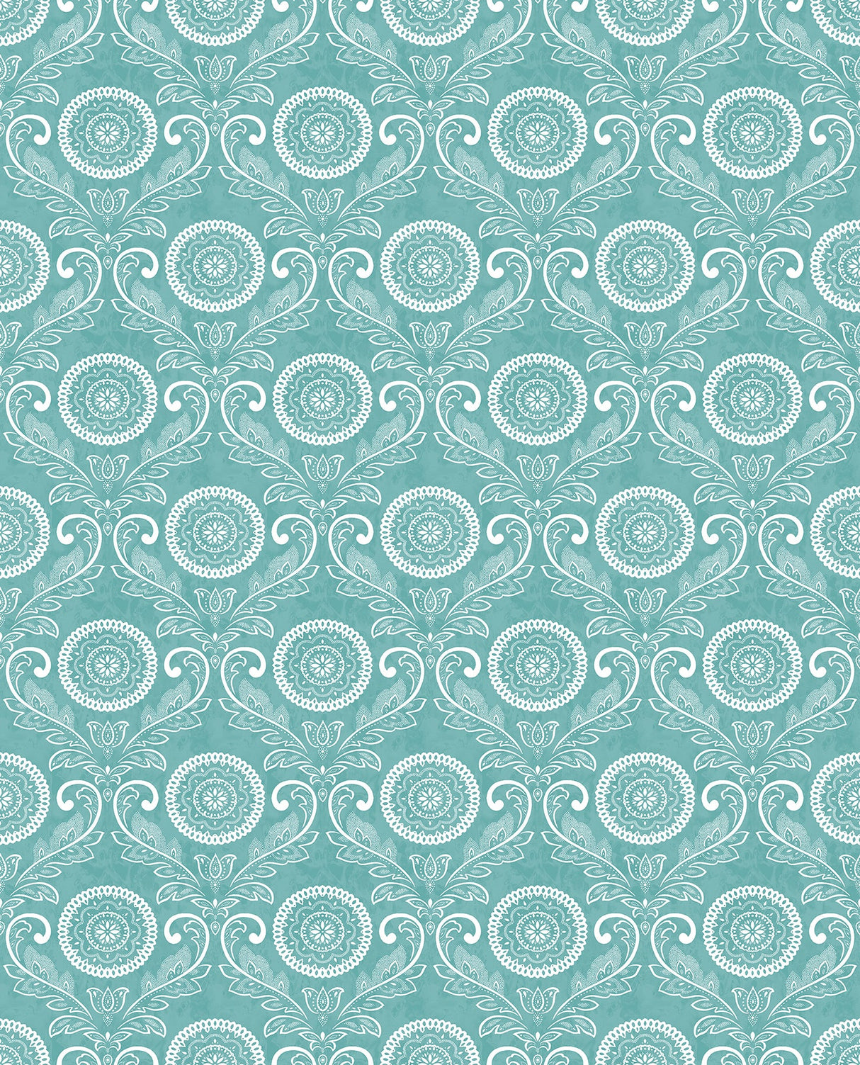 A-Street Prints 2702-22713 Jubilee Teal Medallion Damask Wallpaper
