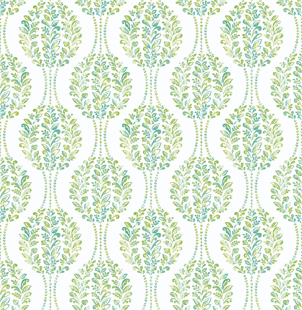 A-Street Prints 2702-22740 Versailles Green Floral Damask Wallpaper