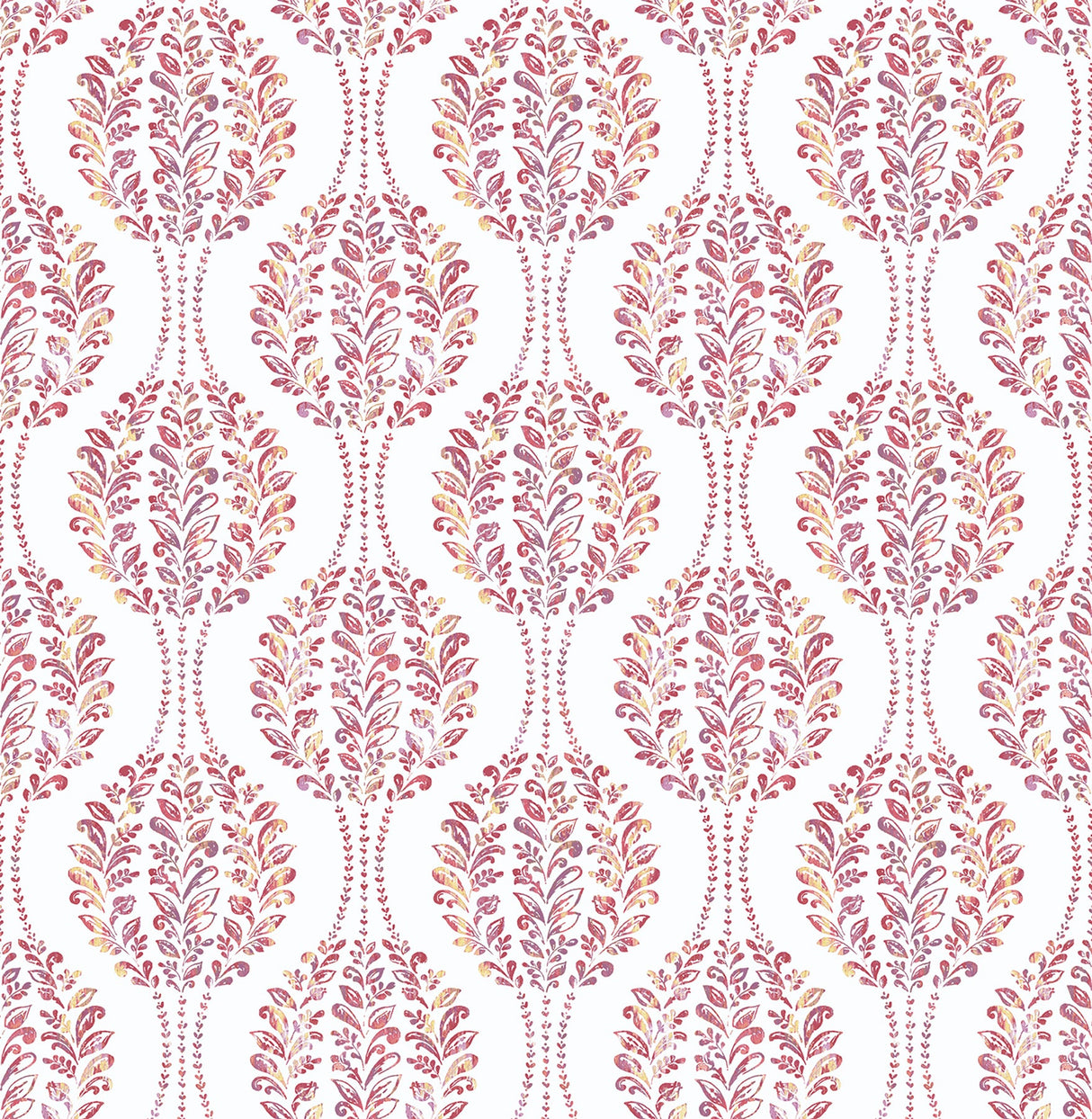 A-Street Prints 2702-22741 Versailles Magenta Floral Damask Wallpaper