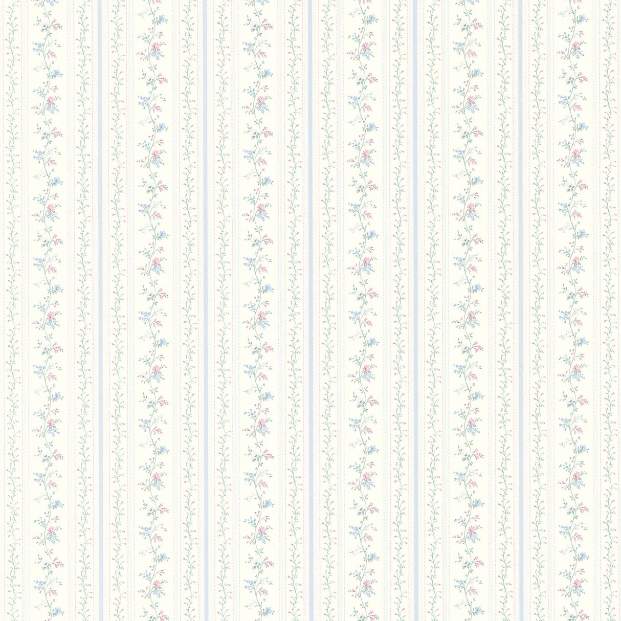 Brewster 2704-14465 Ermes Blue Delicate Floral Pinstripe Wallpaper