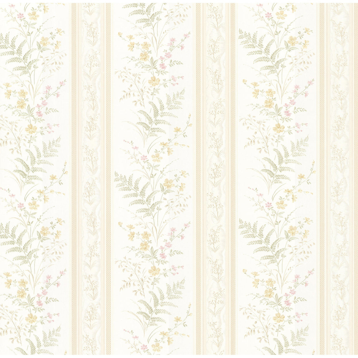 Brewster 2704-20145 Bell Beige Wildflower Stripe Wallpaper