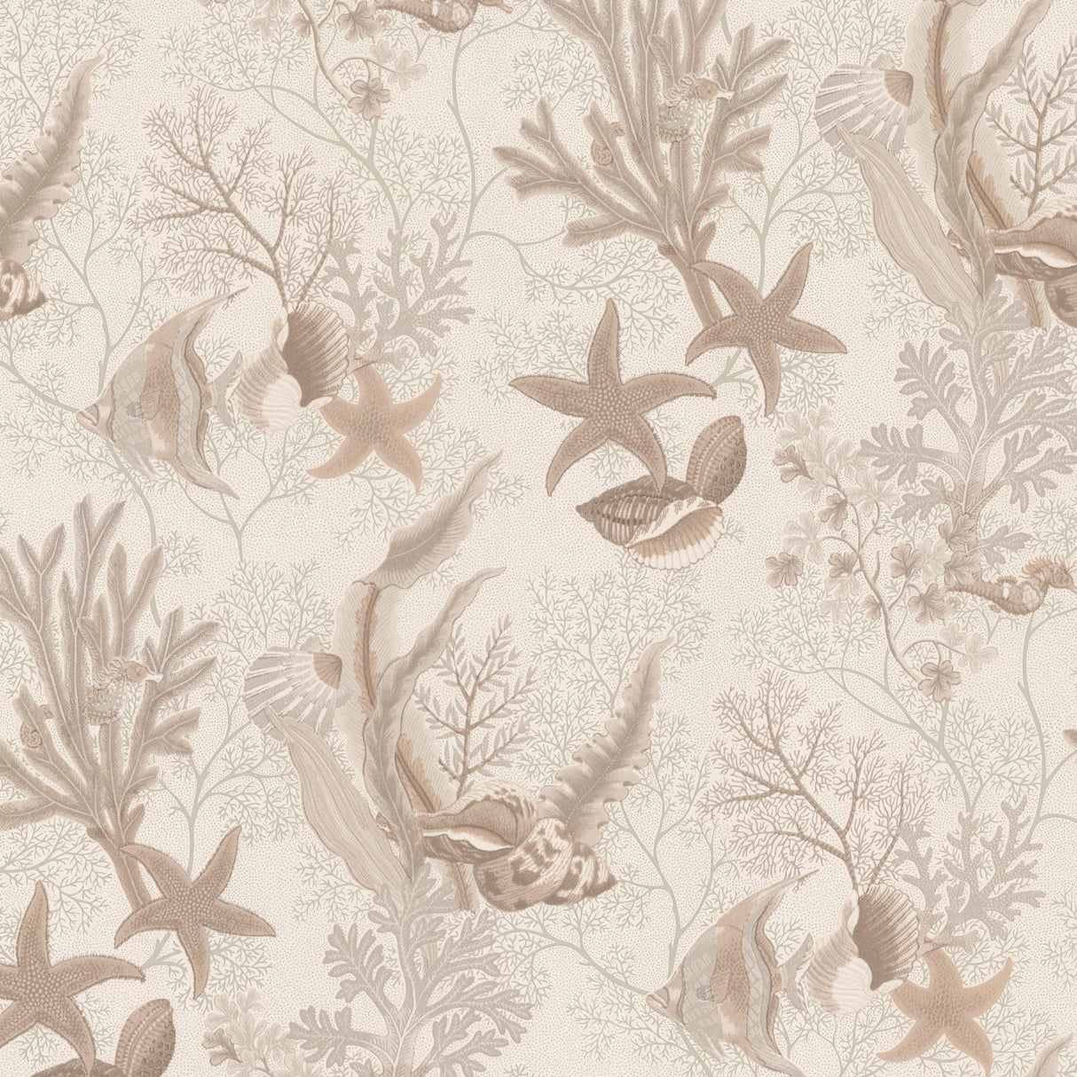 Brewster 2704-66631 Percival Beige Ocean Scenic Wallpaper