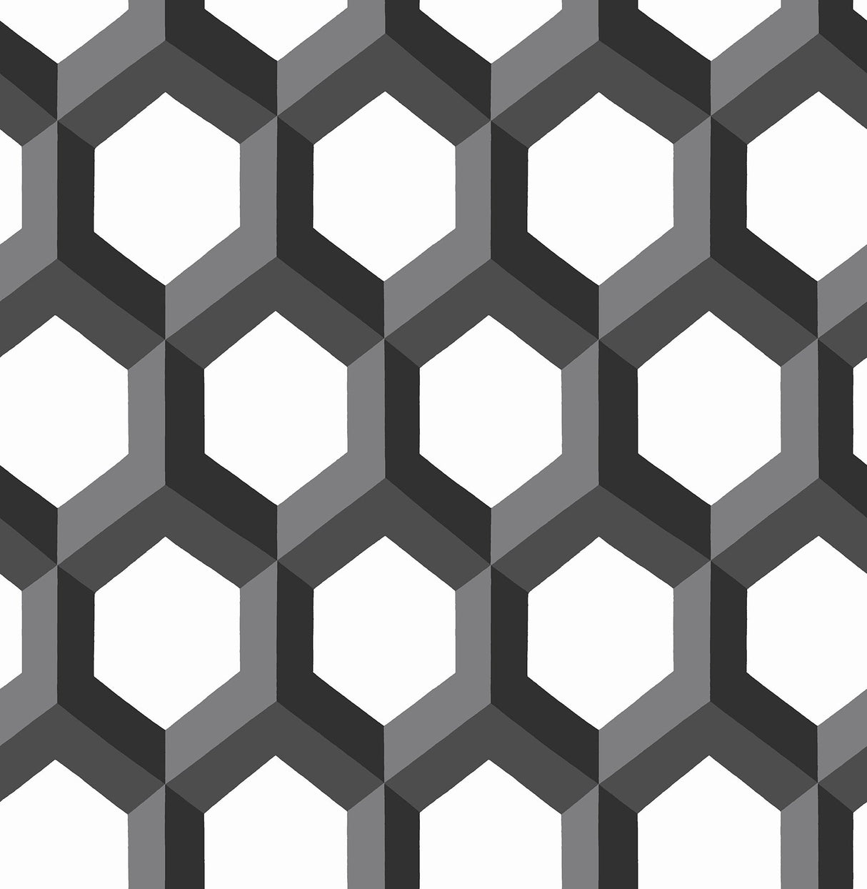 A-Street Prints 2716-23841 Hex Black Geometric Wallpaper