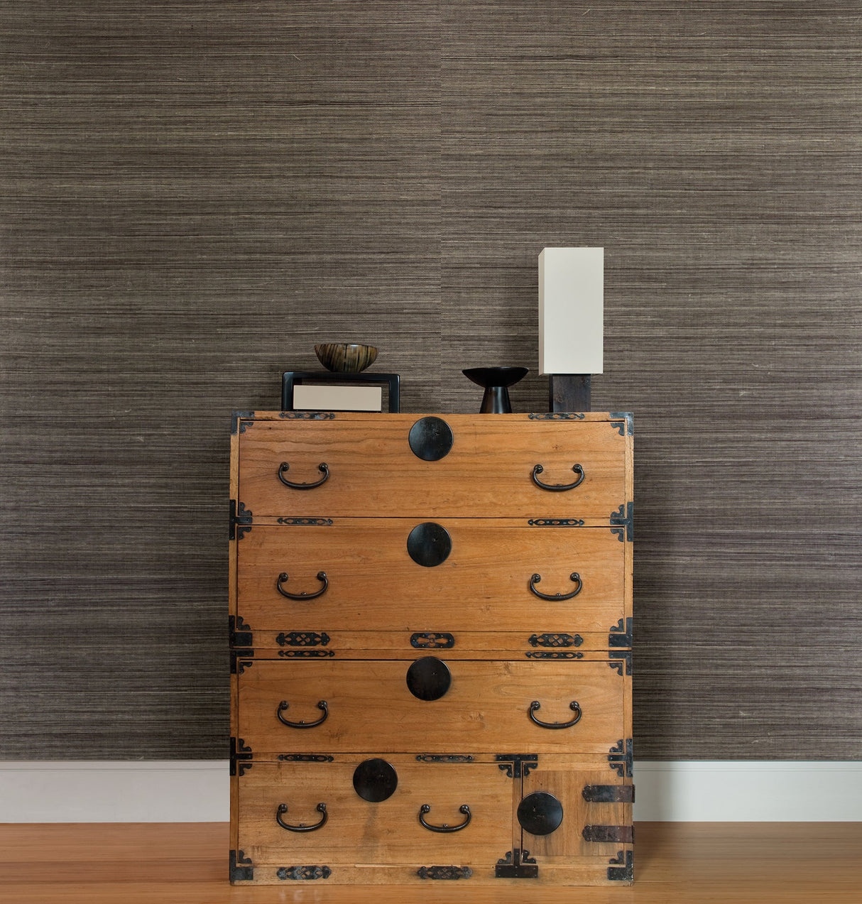 Kenneth James 2732-65409 Yunnan Brown Grasscloth Wallpaper