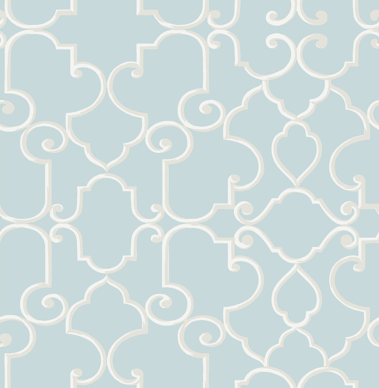 Brewster 2734-003529 Lilles Teal Trellis Wallpaper