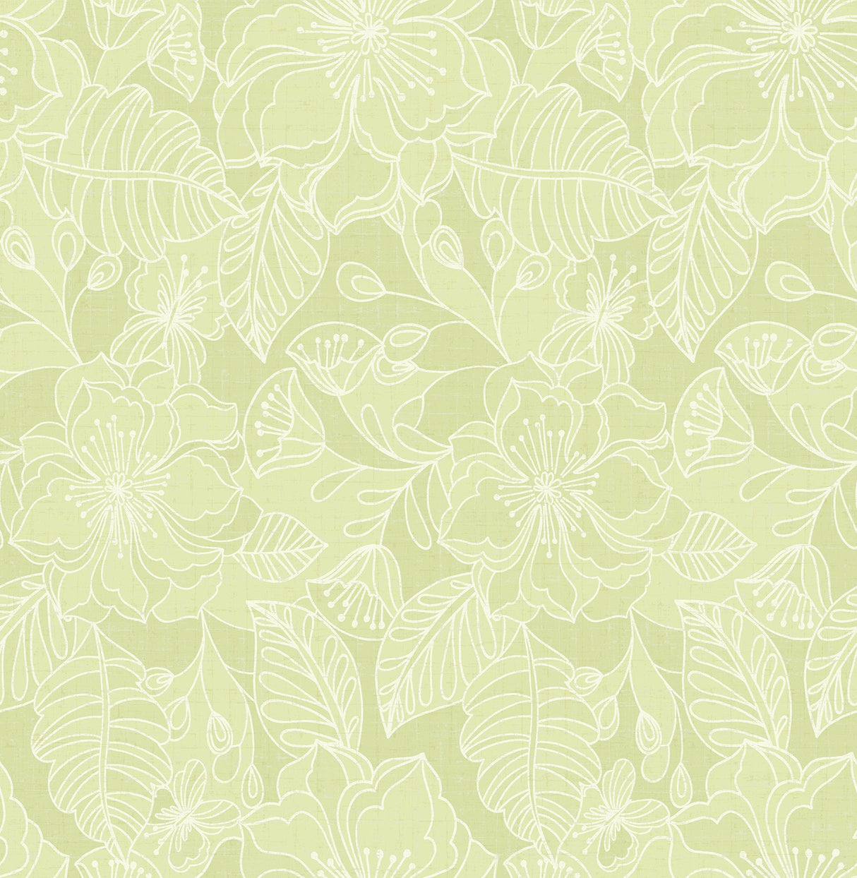 Brewster 2734-003538 Toulouse Lime Floral Wallpaper