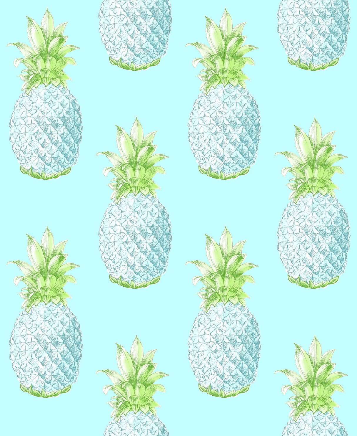 A-Street Prints 2744-24137 Copacabana Turquoise Pineapple Wallpaper