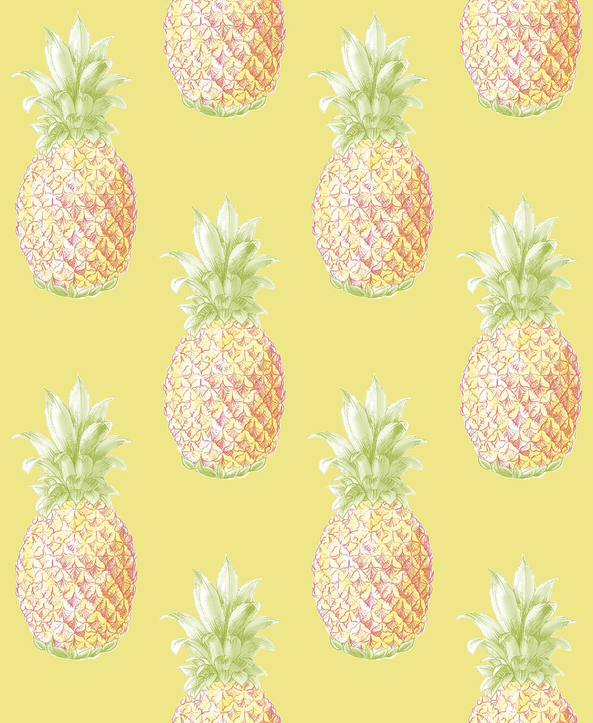 A-Street Prints 2744-24138 Copacabana Yellow Pineapple Wallpaper