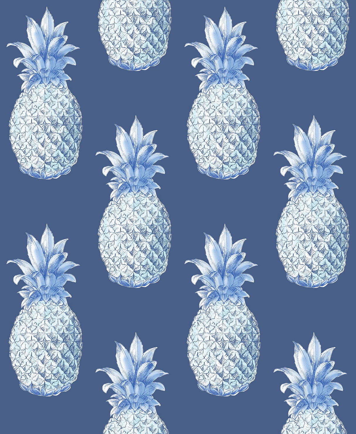 A-Street Prints 2744-24139 Copacabana Navy Pineapple Wallpaper
