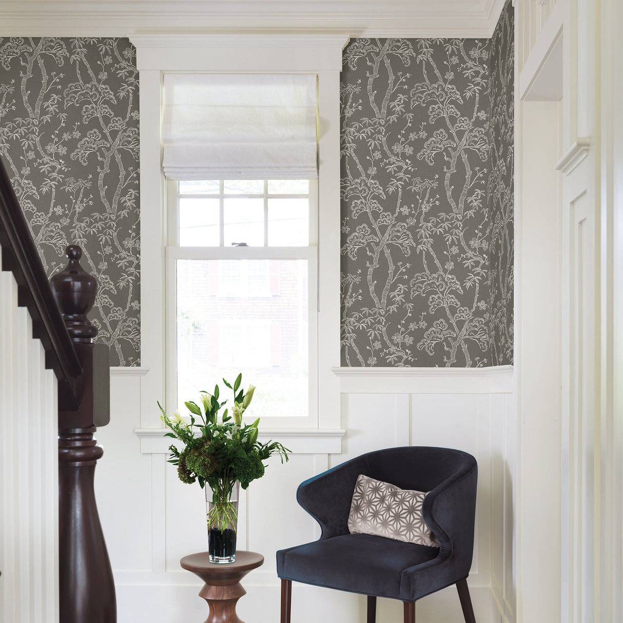 A-Street Prints 2764-24351 Bonsai Grey Tree Wallpaper