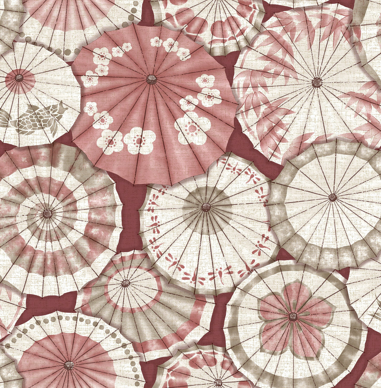 A-Street Prints 2764-24359 Mikado Red Parasol Wallpaper