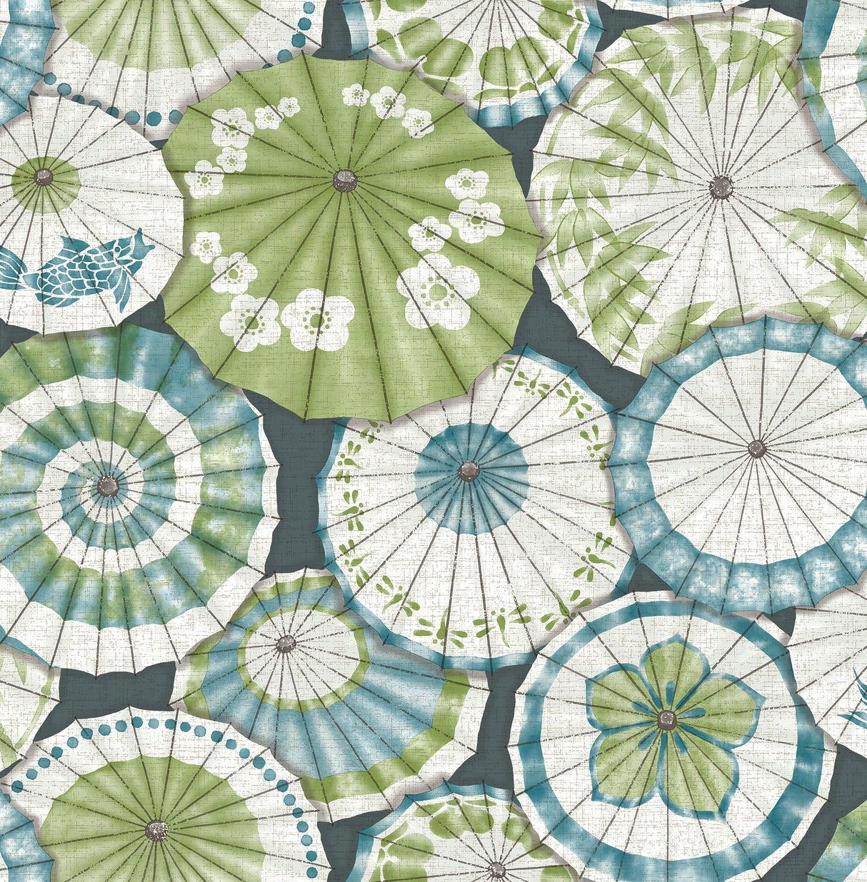 A-Street Prints 2764-24360 Mikado Teal Parasol Wallpaper