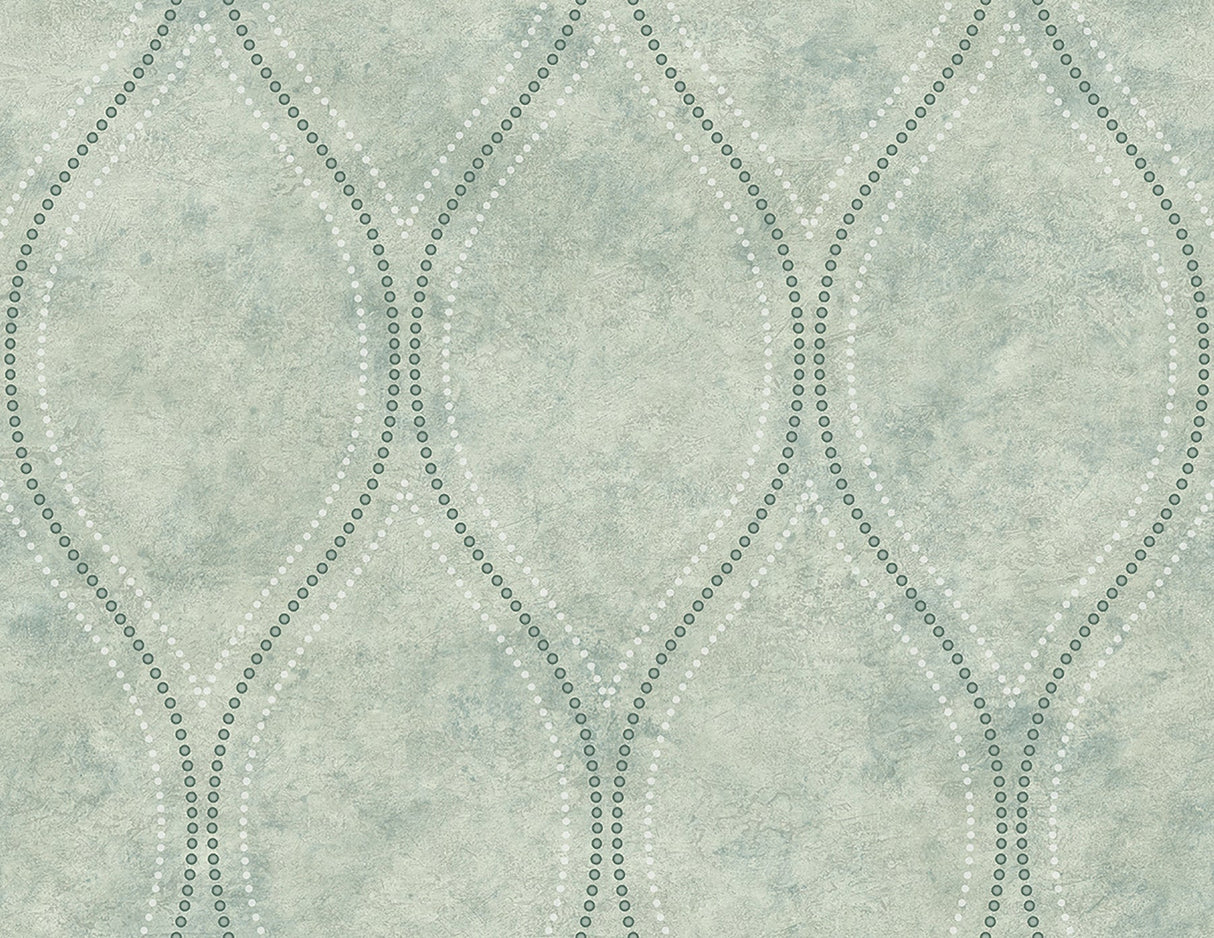 Kenneth James 2765-BW40204 Eira Seafoam Marble Ogee Wallpaper