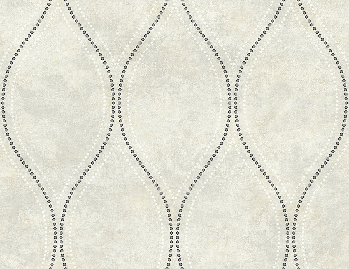 Kenneth James 2765-BW40205 Eira Ivory Marble Ogee Wallpaper