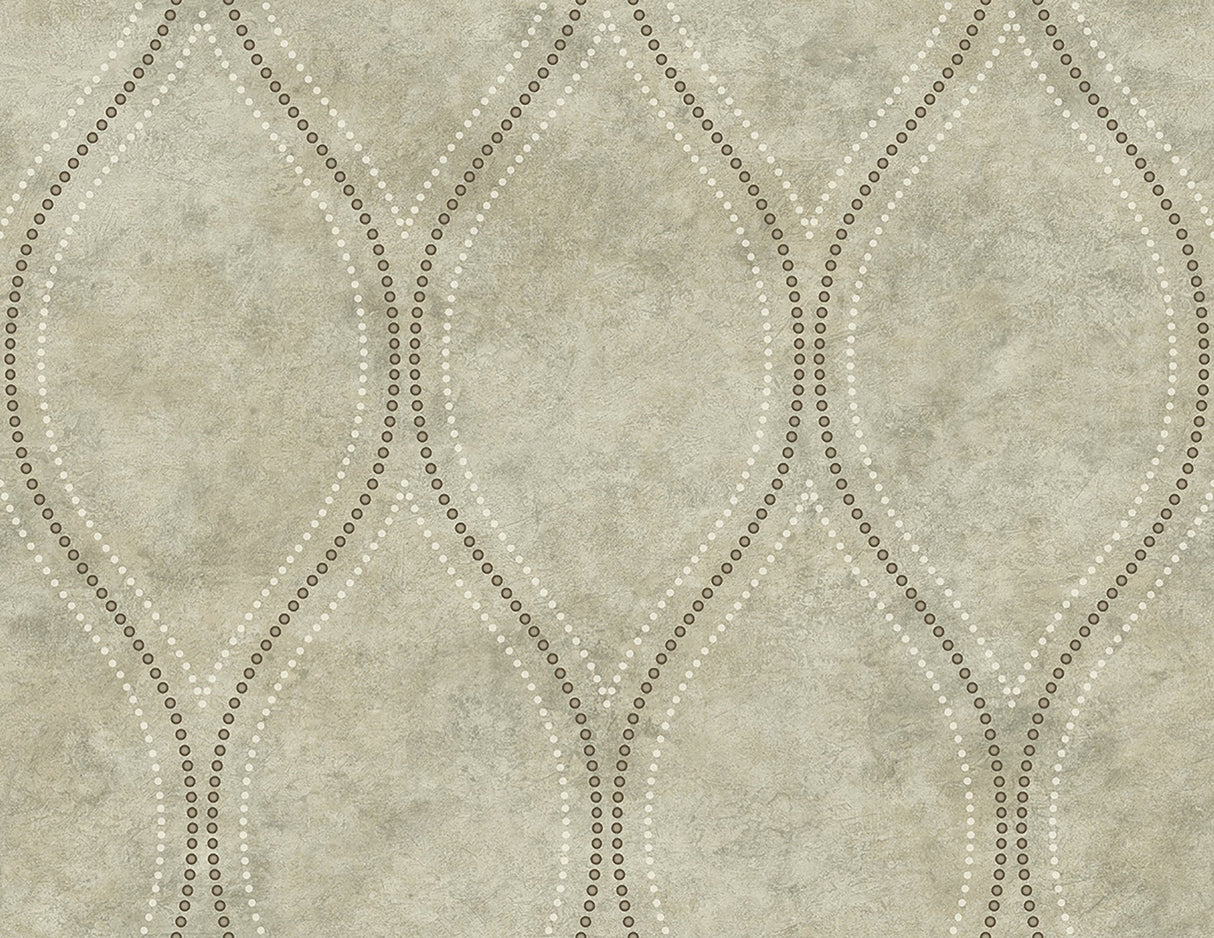 Kenneth James 2765-BW40208 Eira Light Brown Marble Ogee Wallpaper
