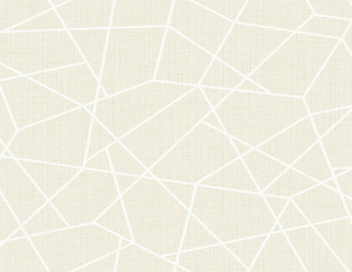 Kenneth James 2765-BW40300 Heath Cream Geometric Linen Wallpaper