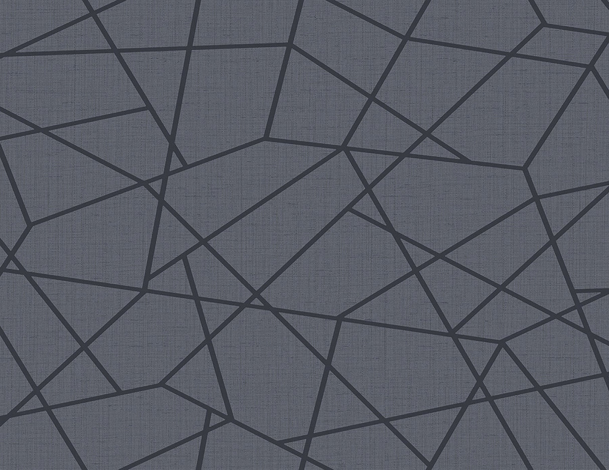 Kenneth James 2765-BW40302 Heath Blue Geometric Linen Wallpaper