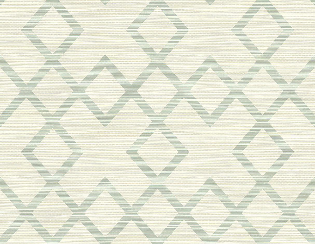 Kenneth James 2765-BW40404 Vana Seafoam Woven Diamond Wallpaper