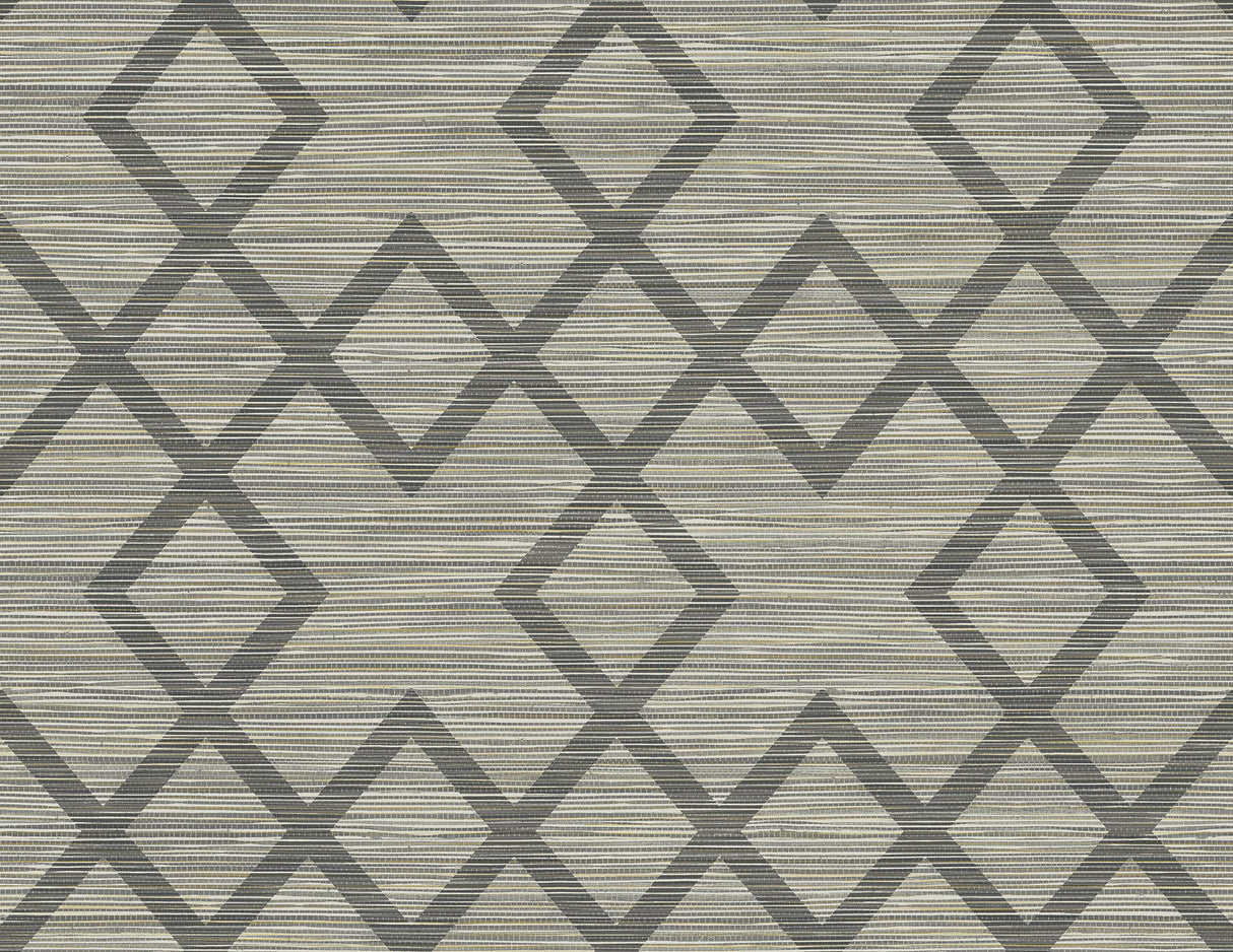 Kenneth James 2765-BW40405 Vana Grey Woven Diamond Wallpaper