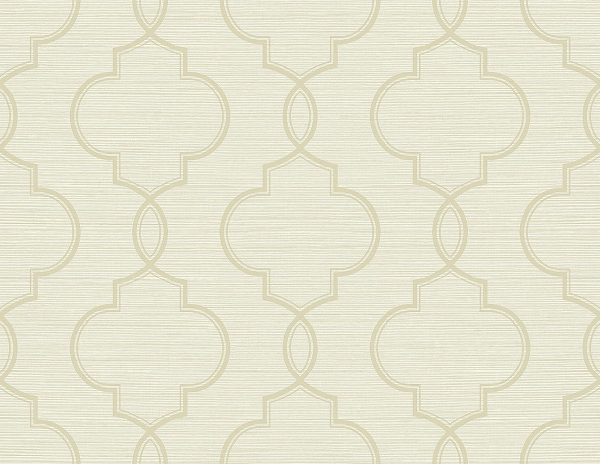 Kenneth James 2765-BW40505 Malo Cream Sisal Ogee Wallpaper